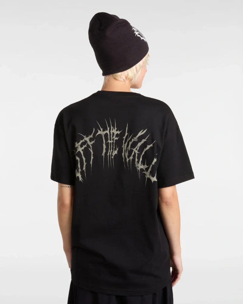 VANS - טי שירט Metal University Oversized – V00MCNBLK – black – 3