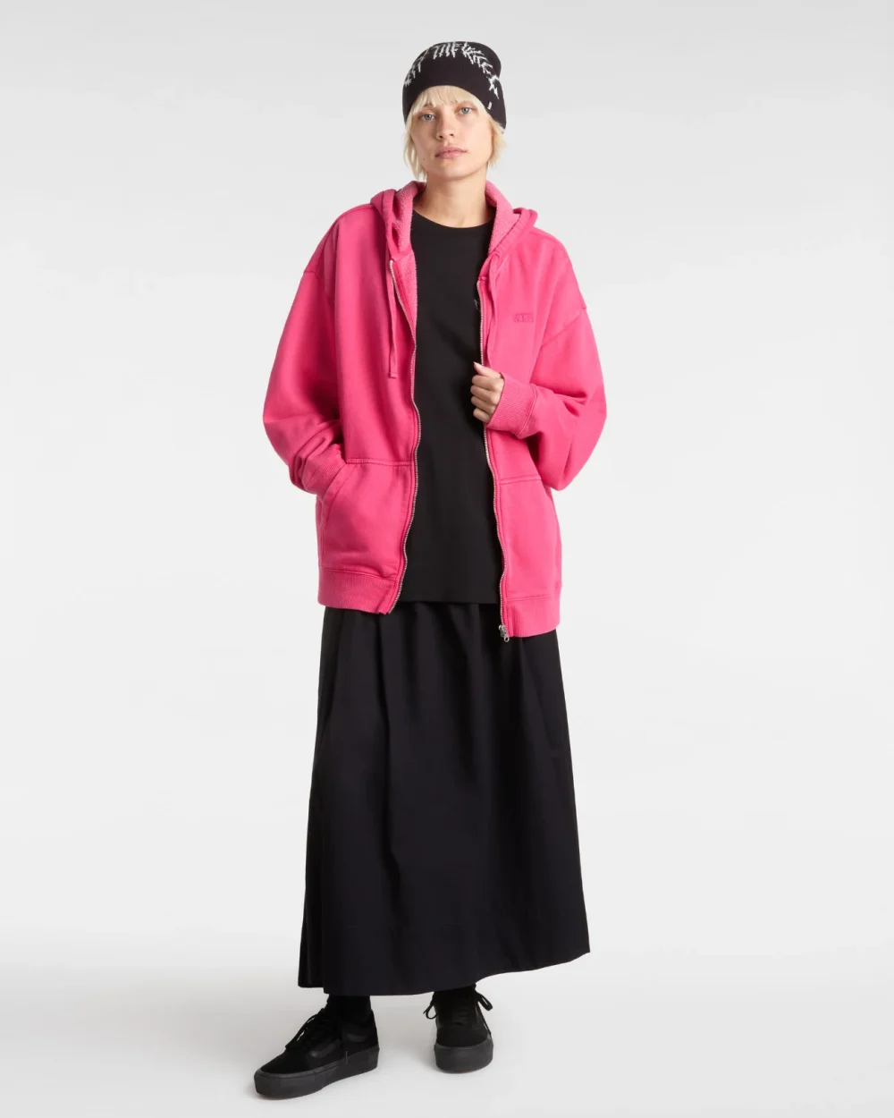 VANS - טי שירט Metal University Oversized – V00MCNBLK – black – 4