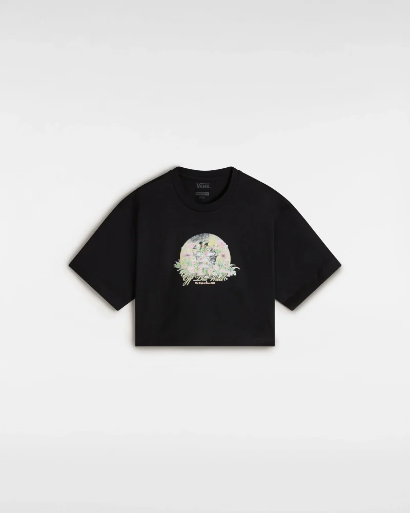 VANS - טי שירט נוער Birdsong Relaxed Crop – V00MEQBLK – black – 1