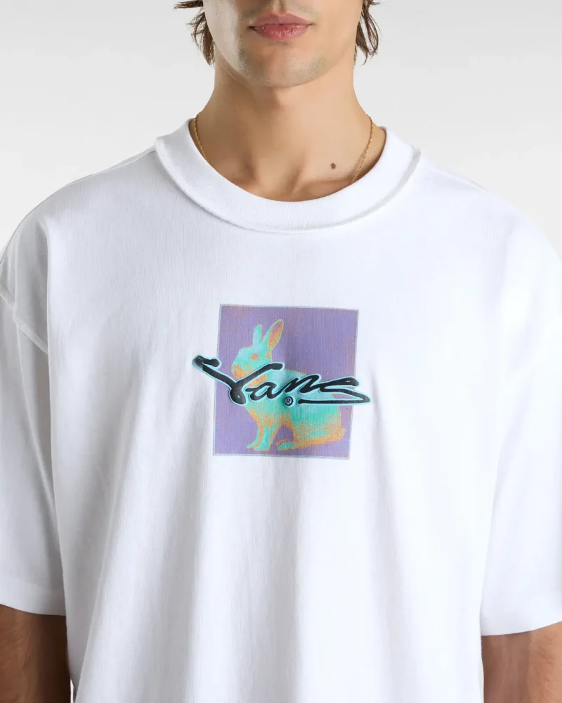 VANS - טי שירט Premium Down The Rabbit Hole – V00MF8WHT – white – 5
