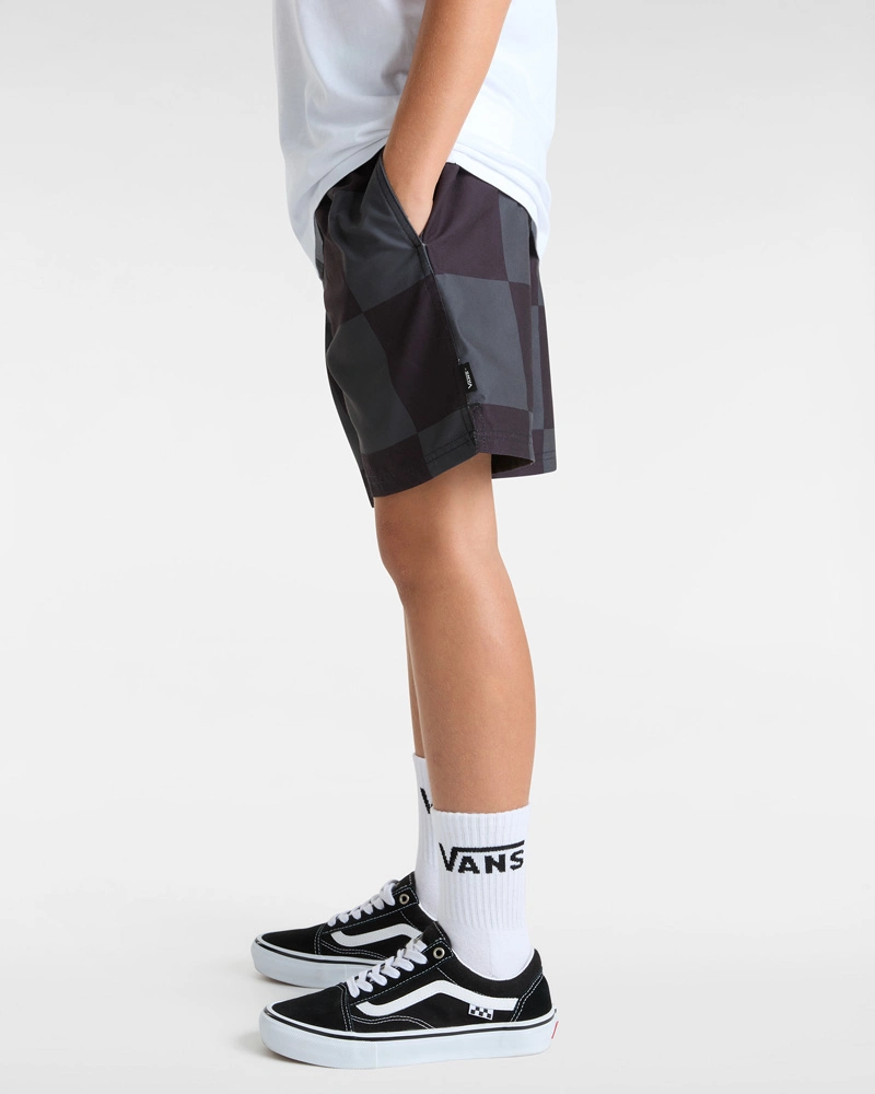VANS - מכנסיים קצרים נוער By Primary Checkerboard – V00MJYKOU – black-asphalt – 4