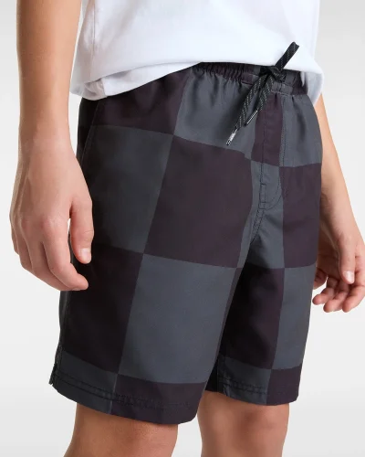 VANS - מכנסיים קצרים נוער By Primary Checkerboard – V00MJYKOU – black-asphalt – 6