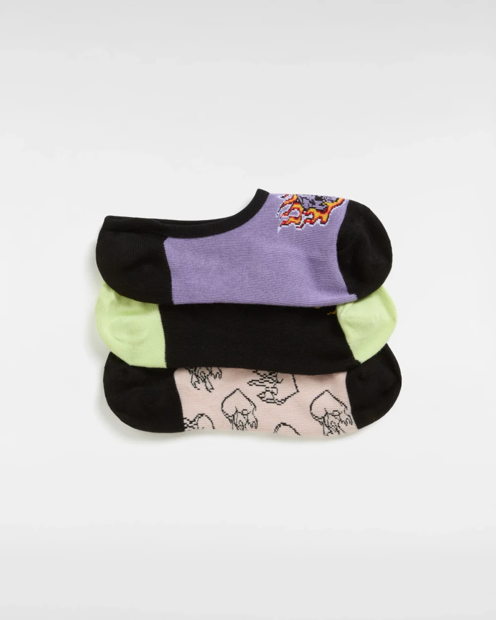 VANS - מארז 3 גרביים Buggin Out Canoodle – V00ND2CLH – shadow-lime – 1