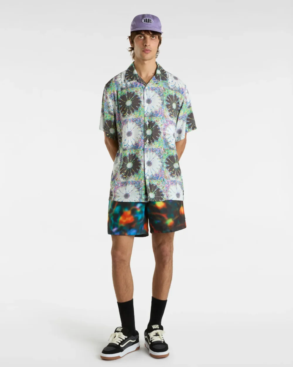 VANS - חולצה מכופתרת קצרה Digitals Woven – V00NH6WTM – white-multi – 4