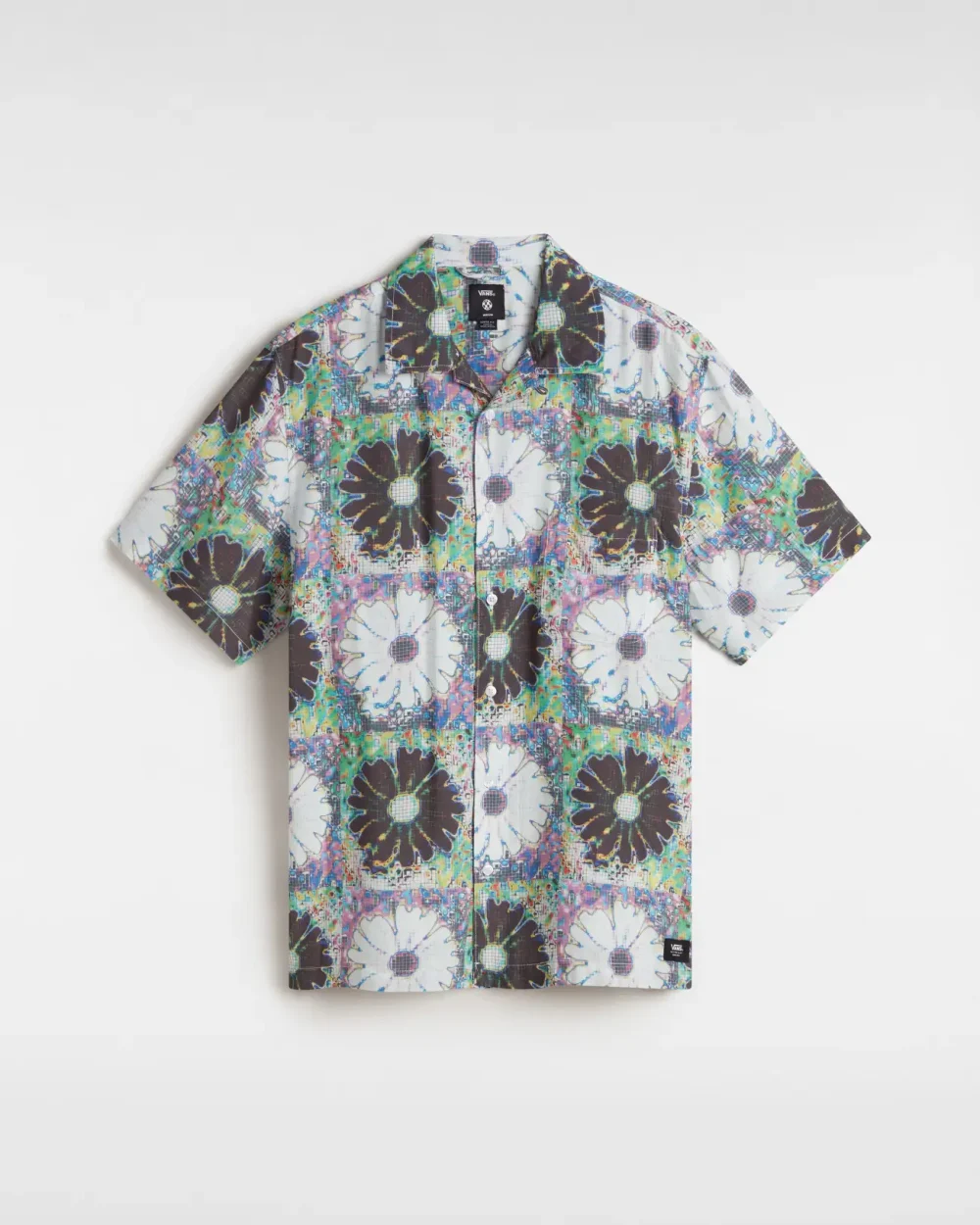 VANS - חולצה מכופתרת קצרה Digitals Woven – V00NH6WTM – white-multi – 1