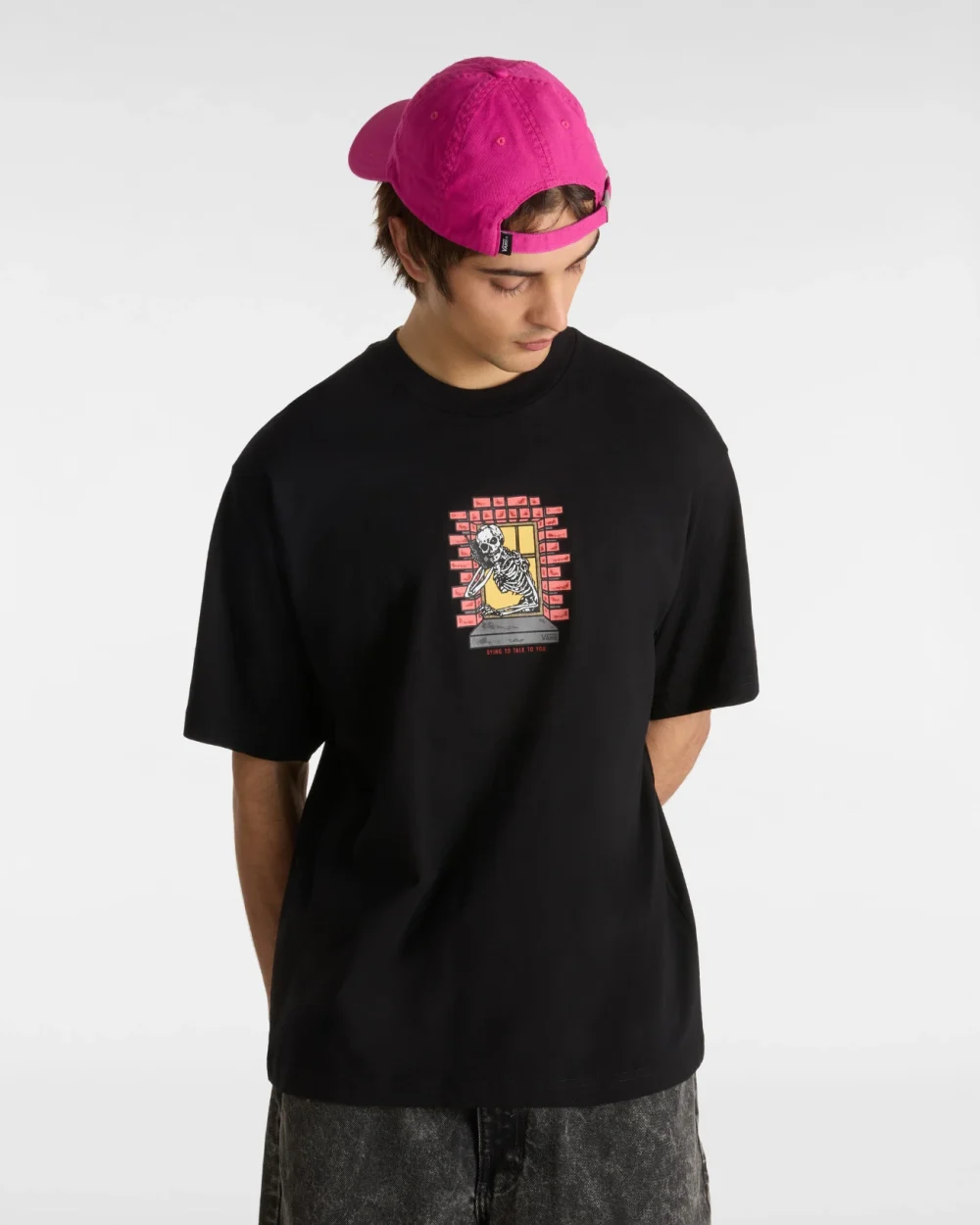 VANS - טי שירט Skull Window – V00NHUBLK – black – 2