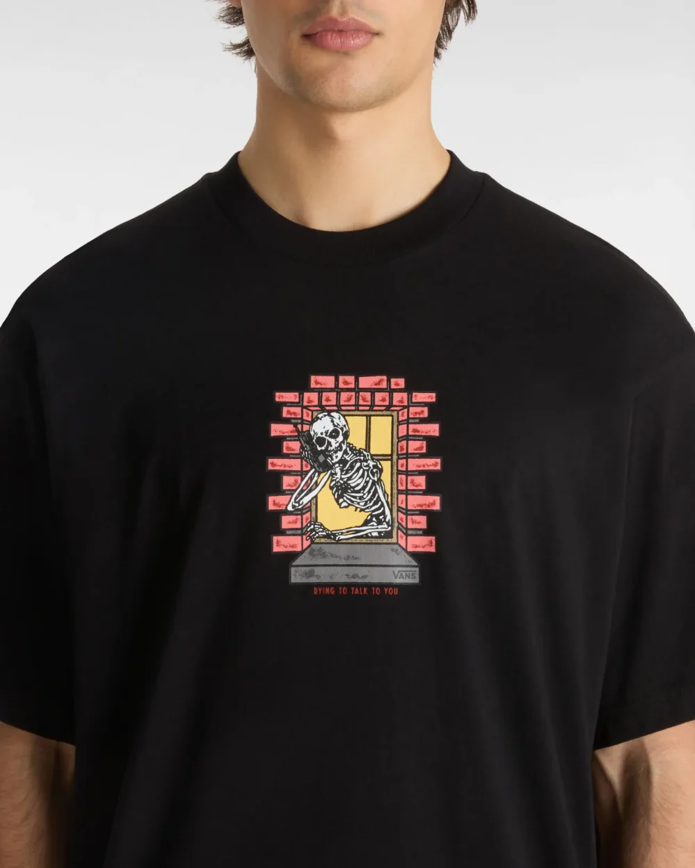 VANS - טי שירט Skull Window – V00NHUBLK – black – 5