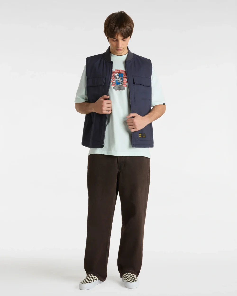 VANS - טי שירט Skull Window – V00NHURNE – hint-of-mint – 4