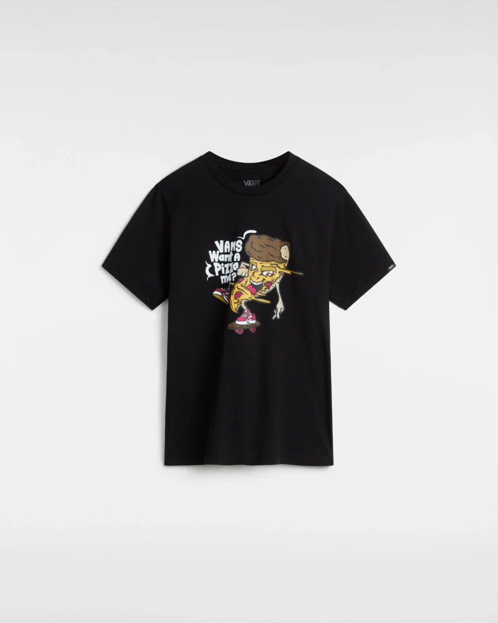 VANS - טי שירט נוער Pizza Me – V00NQ2BLK – black – 1