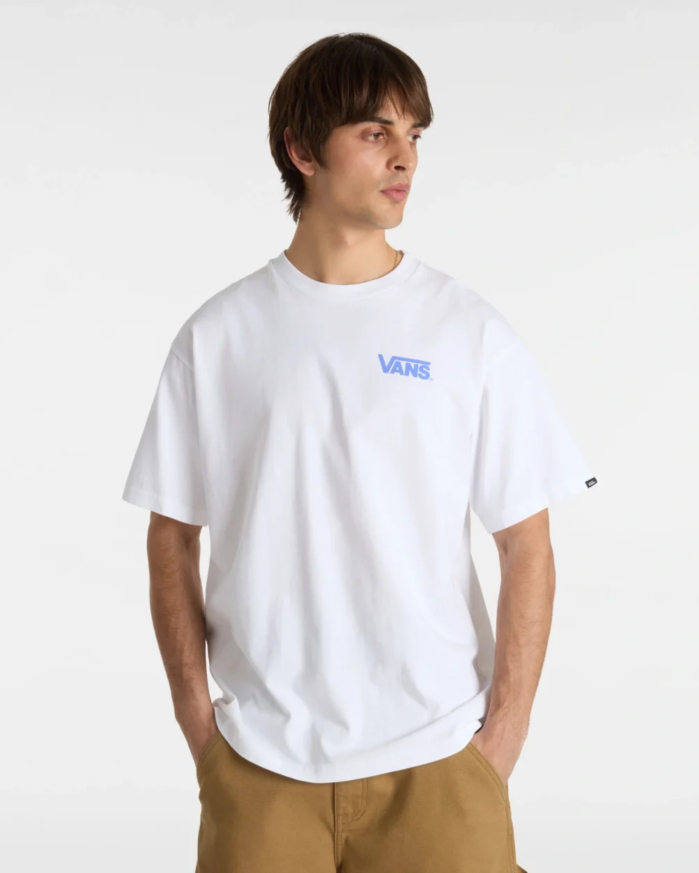 VANS - טי שירט Chuckling Duo Loose – V00NU0WHT – white – 2