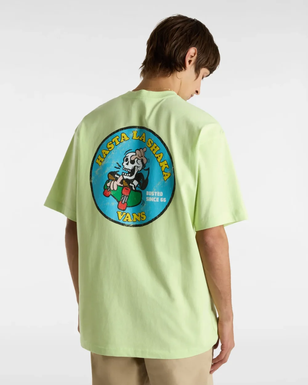 VANS - טי שירט Skull La Shaka – V00NWGCLH – shadow-lime – 3