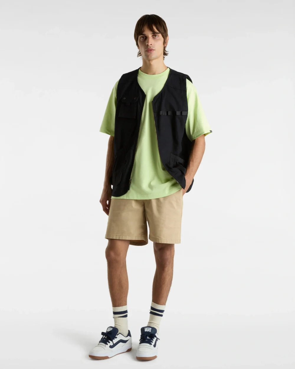 VANS - טי שירט Skull La Shaka – V00NWGCLH – shadow-lime – 4