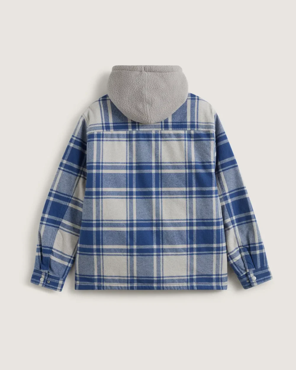 VANS - ג'קט Piedmont Hooded Plaid Shirt Jacket – V00P7VF0R – oatmeal-heather-true-navy – 1