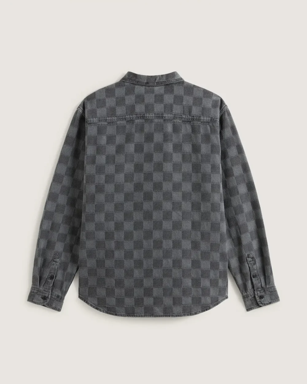 VANS - חולצה מכופתרת ארוכה Hastings Checkerboard Denin Woven – V00P84EMV – faded-black – 1