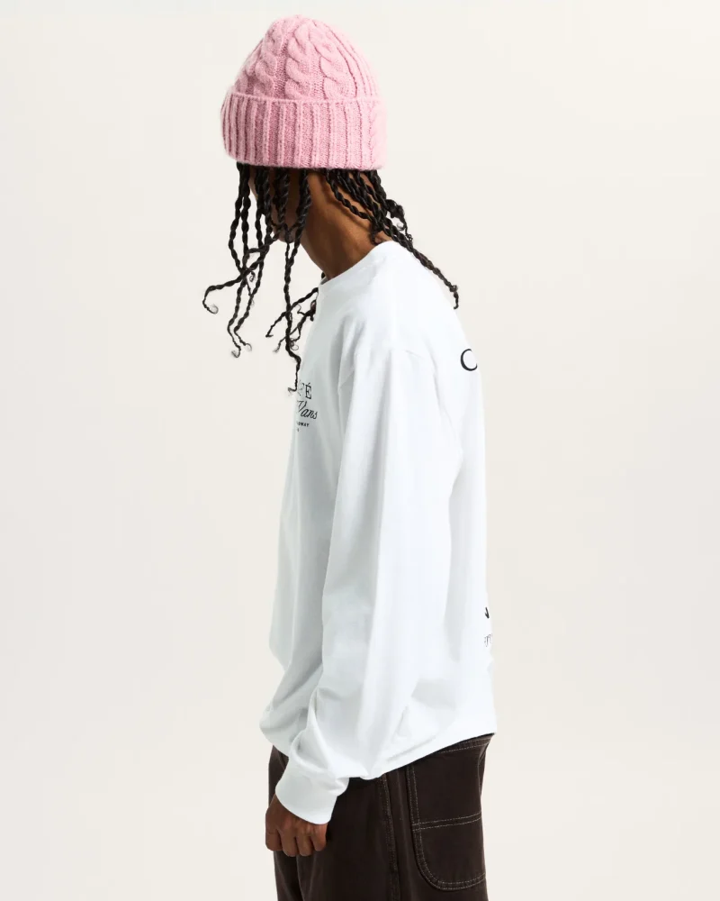 VANS - טי שירט ארוכה Café Vans – V00PC2WHT – white – 4