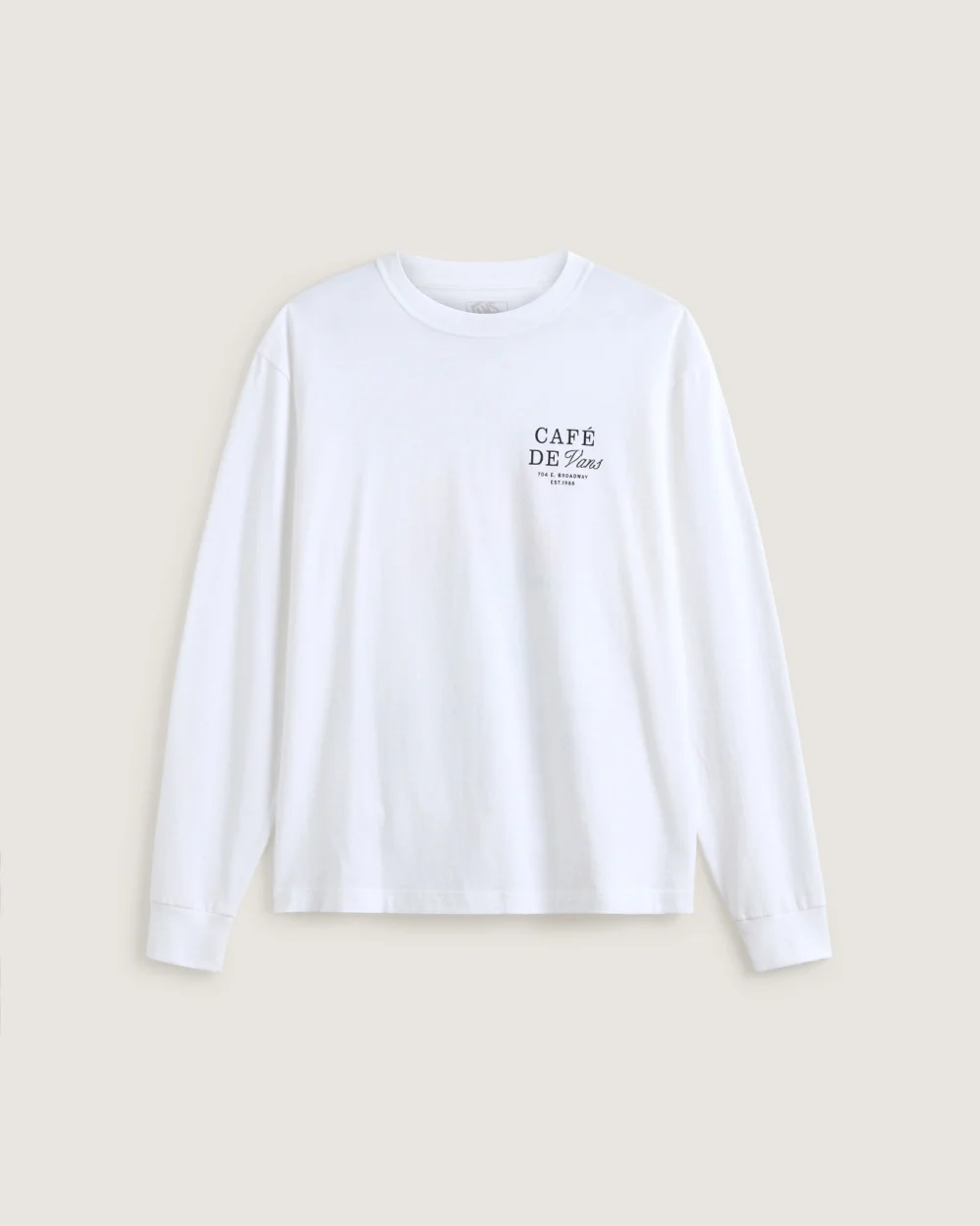 VANS - טי שירט ארוכה Café Vans – V00PC2WHT – white – 1