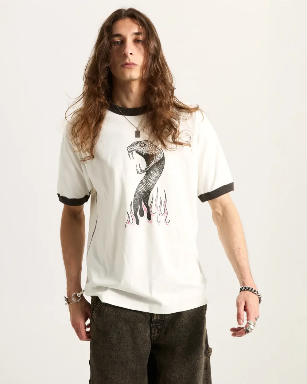 VANS - טי שירט Skate Mike G Snake – V00PNEFS8 – marshmallow – 1