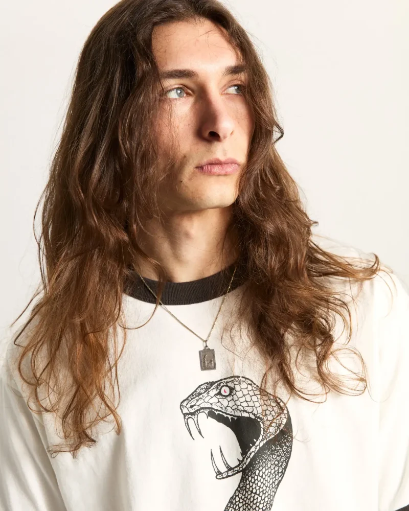 VANS - טי שירט Skate Mike G Snake – V00PNEFS8 – marshmallow – 3