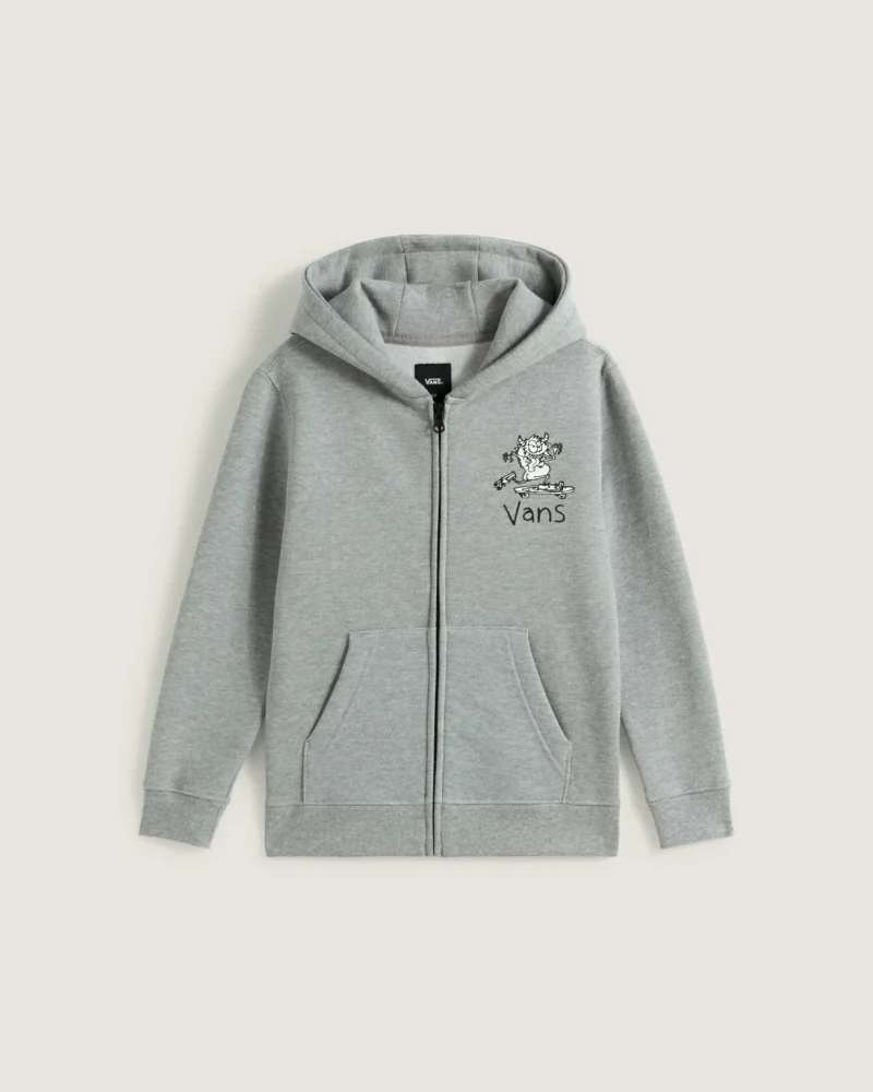 VANS - קפוצ'ון ילדים Sk8 Full Zip – V00PYU02F – cement-heather – 1