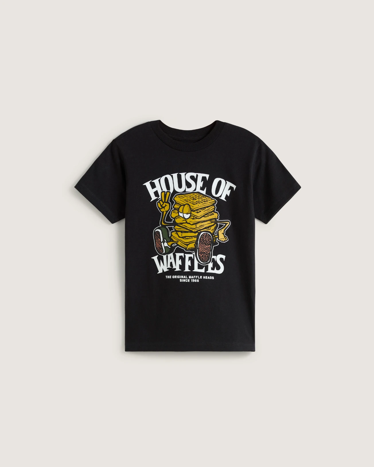 VANS - טי שירט ילדים Waffle House – V00Q00BLK – black – 1