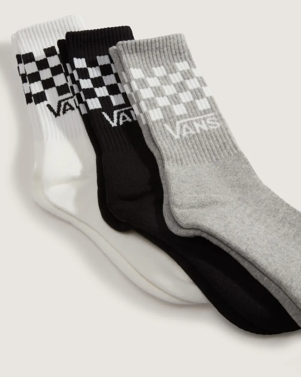 VANS - מארז 3 גרביים Classic Check Crew – V00QBUY28 – black-white – 2