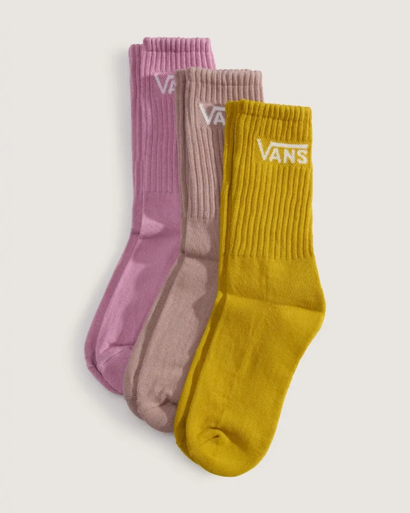 VANS - מארז 3 גרביים Classic Crew – V00QBVEN7 – pink-dawn – 1
