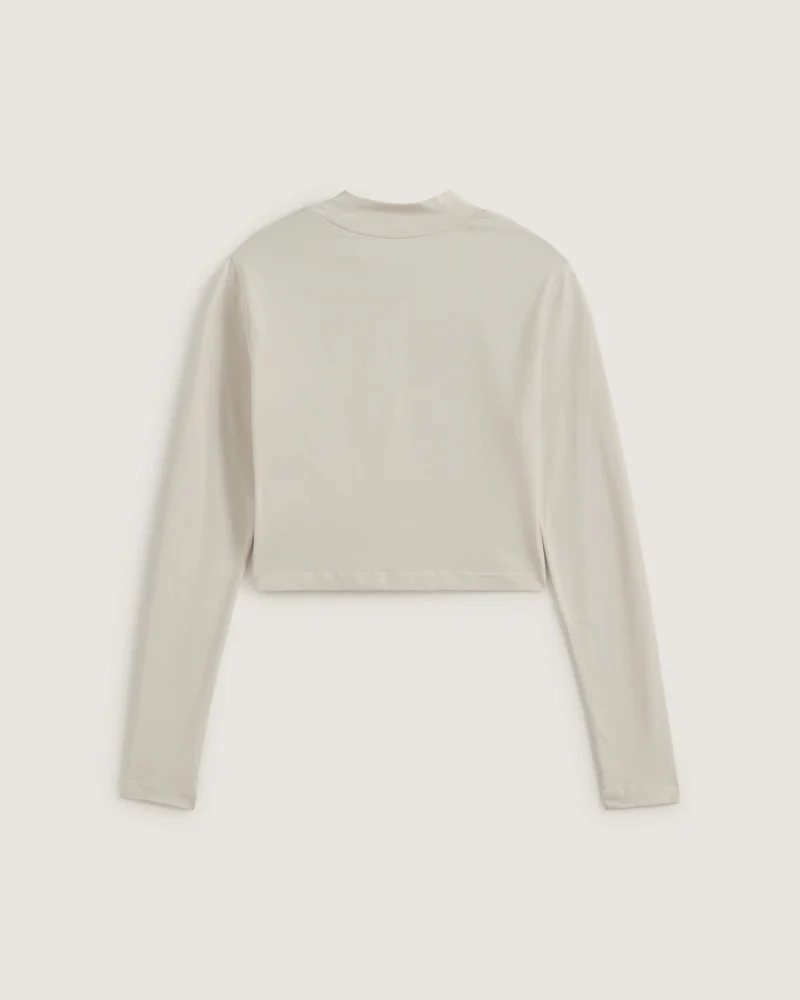 VANS - טי שירט ארוכה Script Mini Mock – V00R742N1 – oatmeal – 1