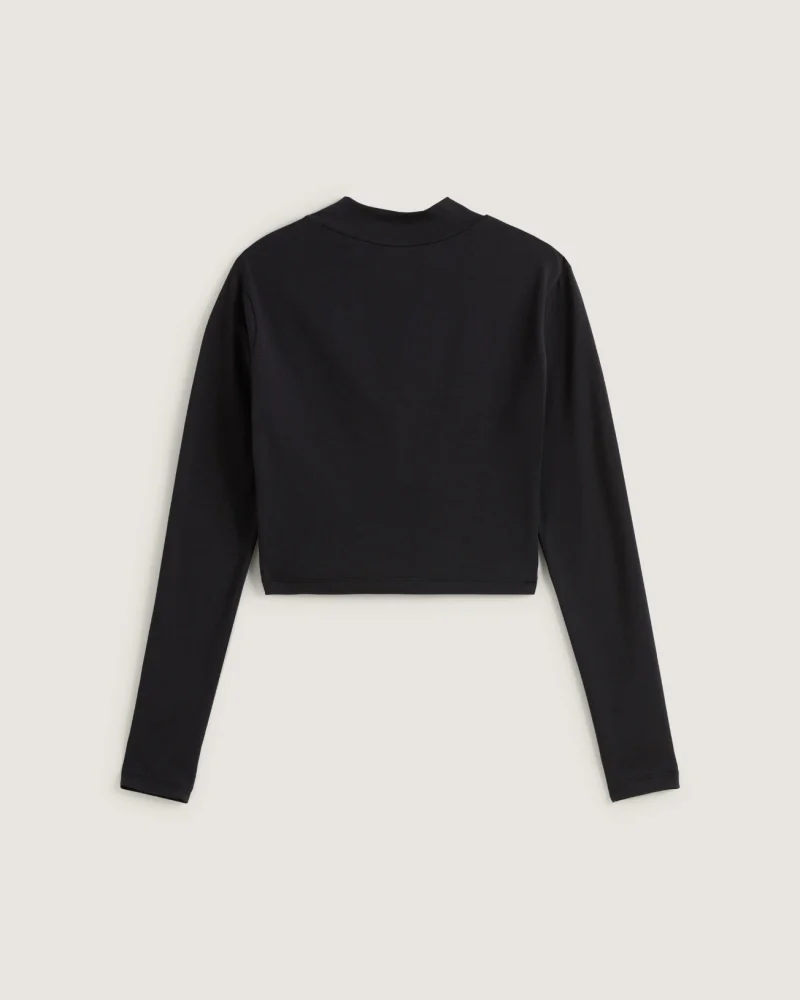 VANS - טי שירט ארוכה Script Mini Mock – V00R74BLK – black – 1