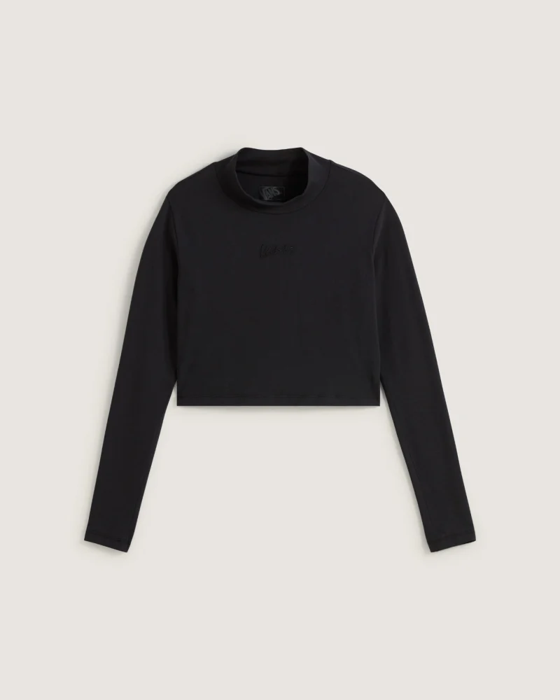 VANS - טי שירט ארוכה Script Mini Mock – V00R74BLK – black – 1