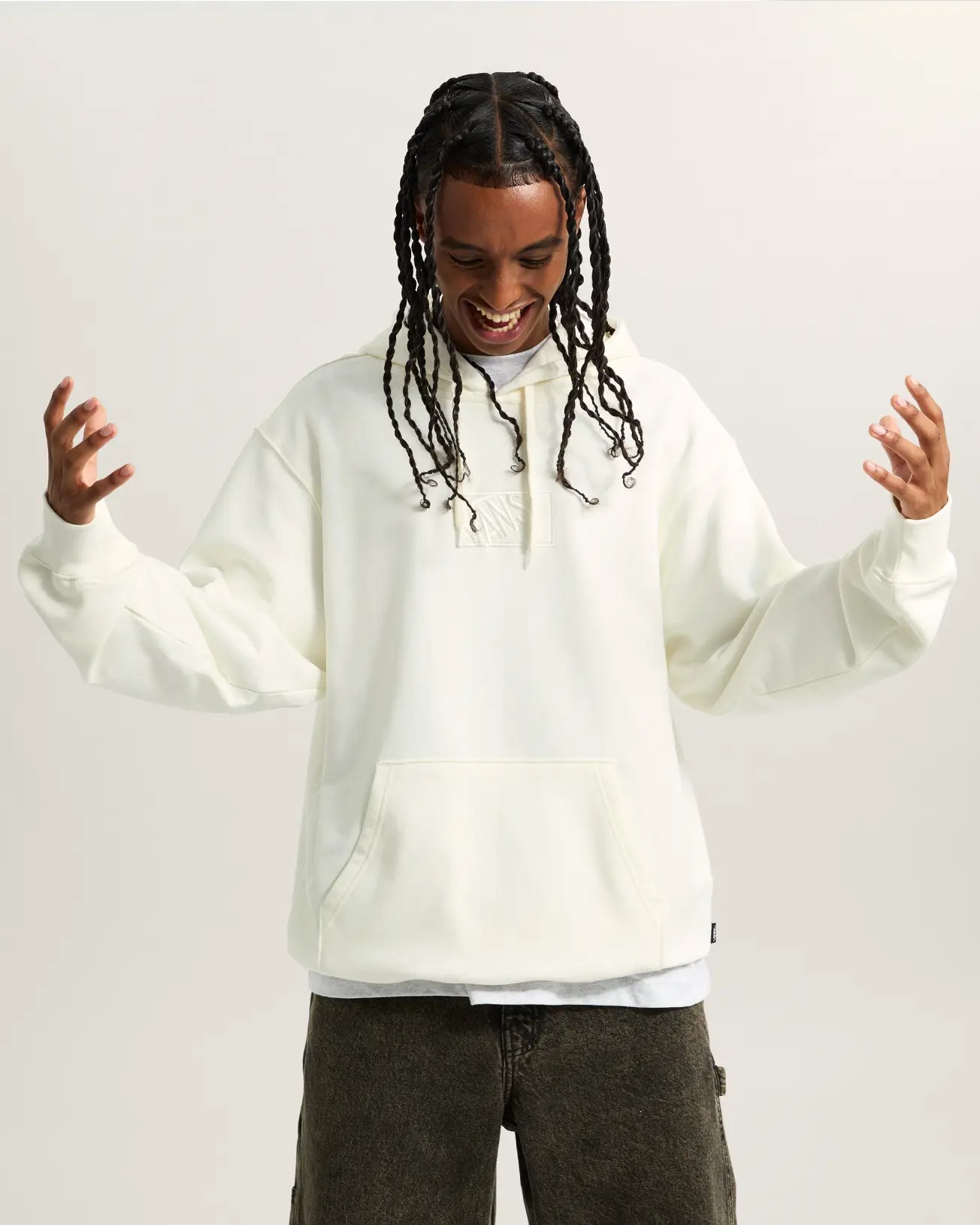 VANS - קפוצ'ון Blocked Box – V00RARFS8 – marshmallow – 1