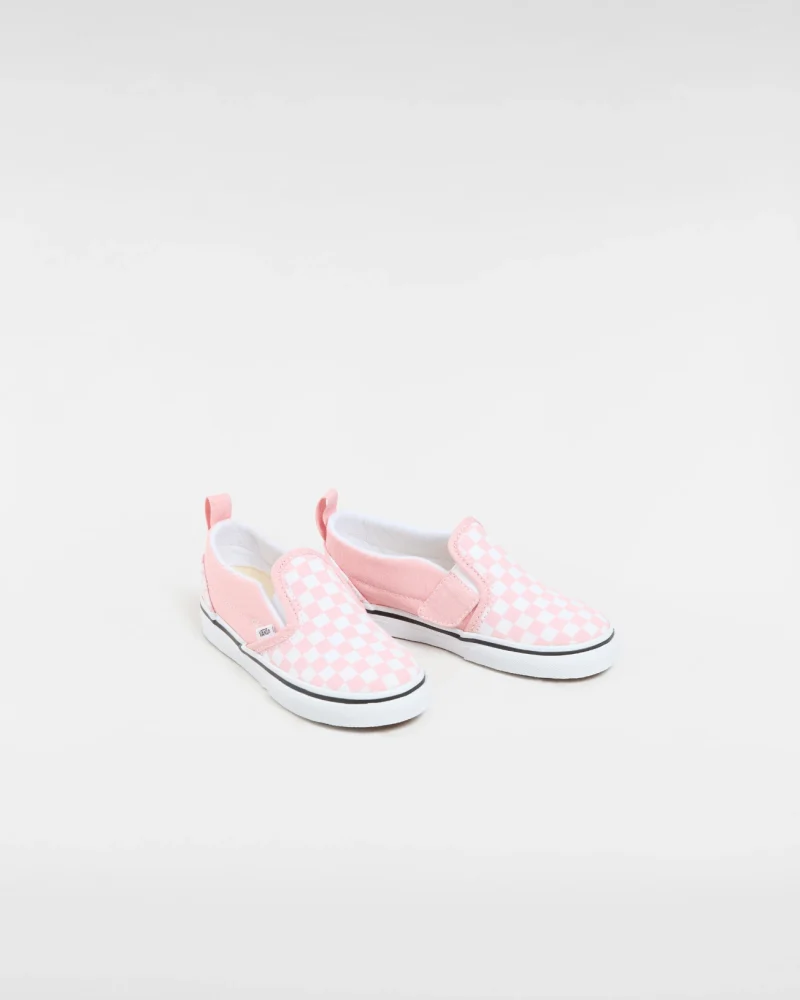VANS - נעלי תינוקות Checkerboard Slip-On V – V00UBS99H – checkerboard-powder-pink-true-white – 1