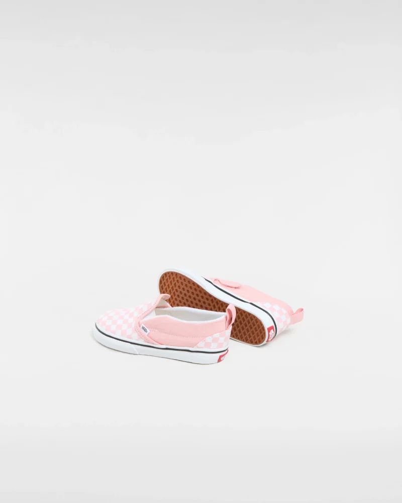 VANS - נעלי תינוקות Checkerboard Slip-On V – V00UBS99H – checkerboard-powder-pink-true-white – 2