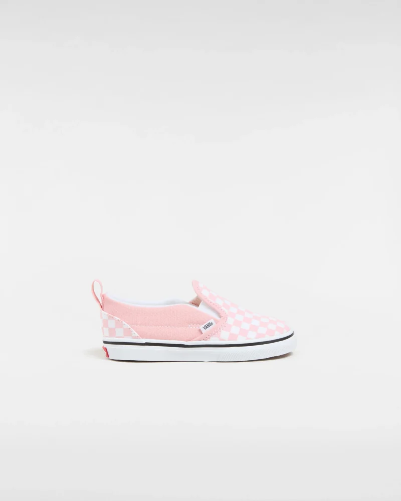 VANS - נעלי תינוקות Checkerboard Slip-On V – V00UBS99H – checkerboard-powder-pink-true-white – 5