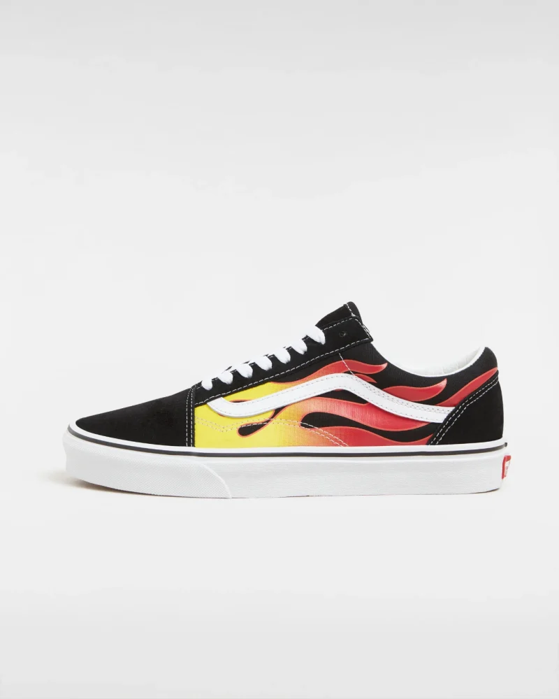 VANS - נעלי סניקרס Old Skool – VA38G1PHN – flameblack-black-tr-wht – 5