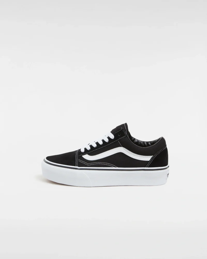 VANS - נעלי פלטפורמה Platform Old Skool – VA3B3UY28 – black-white – 5
