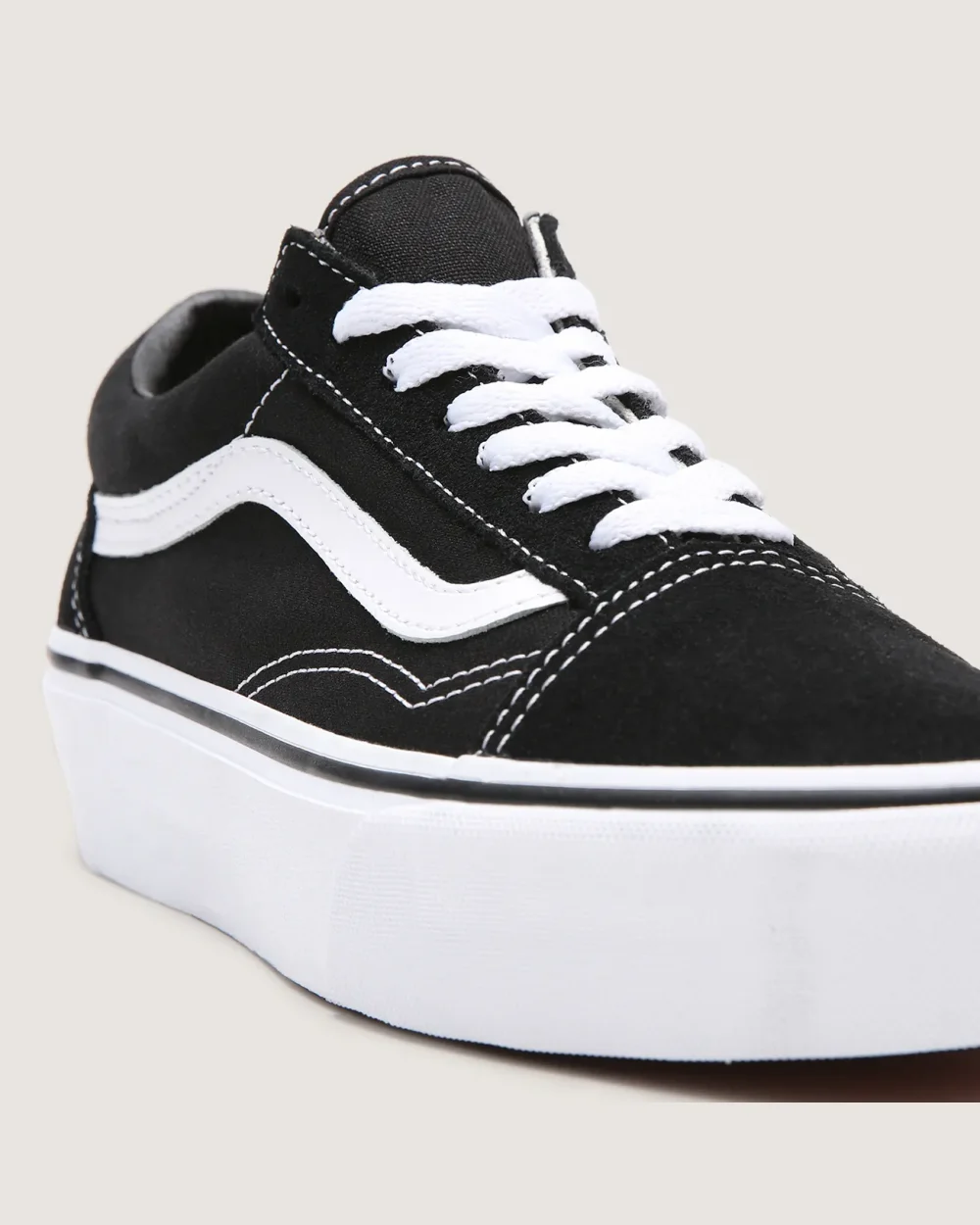VANS - נעלי פלטפורמה Platform Old Skool – VA3B3UY28 – black-white – 7