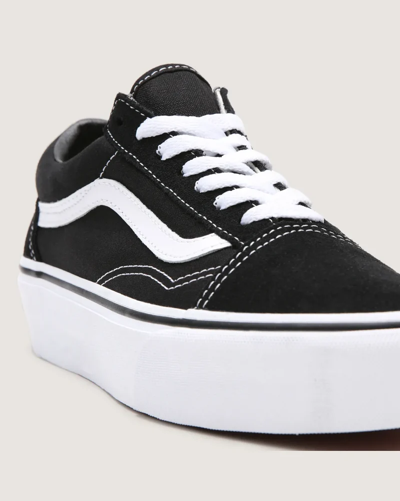 VANS - נעלי פלטפורמה Platform Old Skool – VA3B3UY28 – black-white – 7