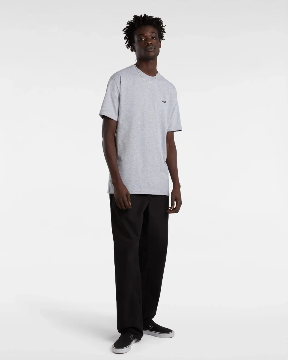 VANS - טי שירט Left Chest Logo – VA3CZEATJ – athletic-heather-black – 2
