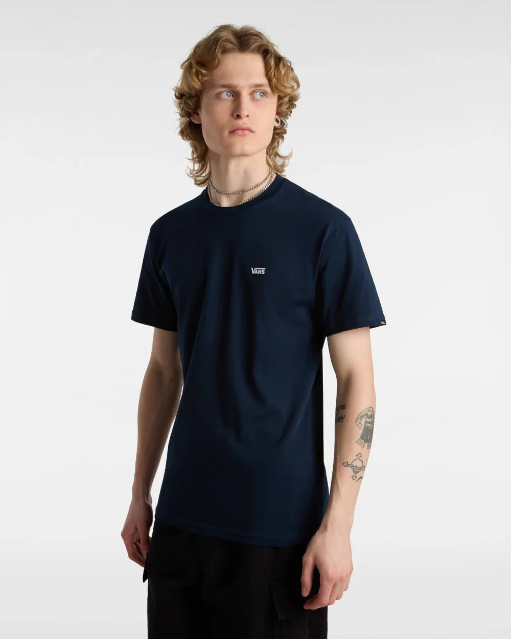VANS - טי שירט Left Chest Logo – VA3CZENAV – navy-white – 4
