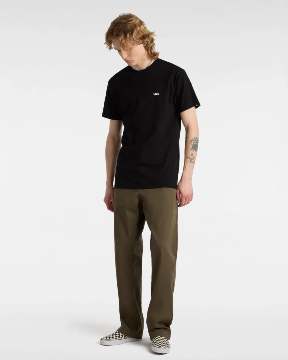 VANS - טי שירט Left Chest Logo – VA3CZEY28 – black-white – 2