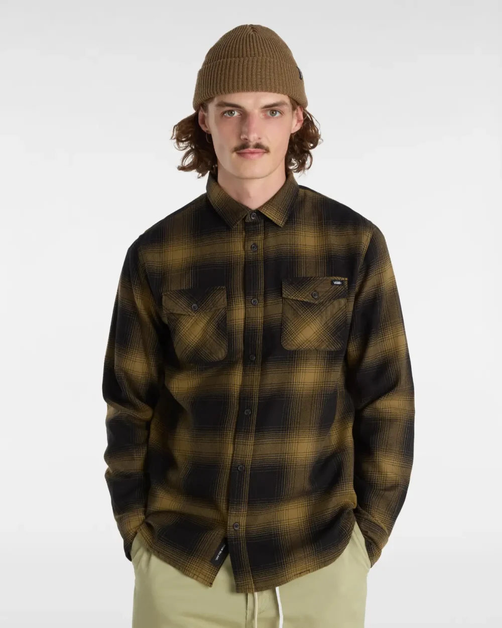 VANS - חולצה מכופתרת ארוכה Mn Monterey Iii – VA3HL3DRI – black-gothic-olive – 2