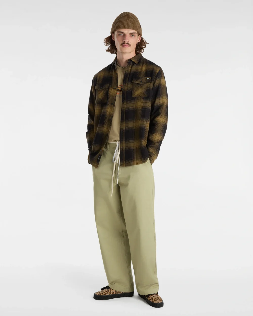 VANS - חולצה מכופתרת ארוכה Mn Monterey Iii – VA3HL3DRI – black-gothic-olive – 5