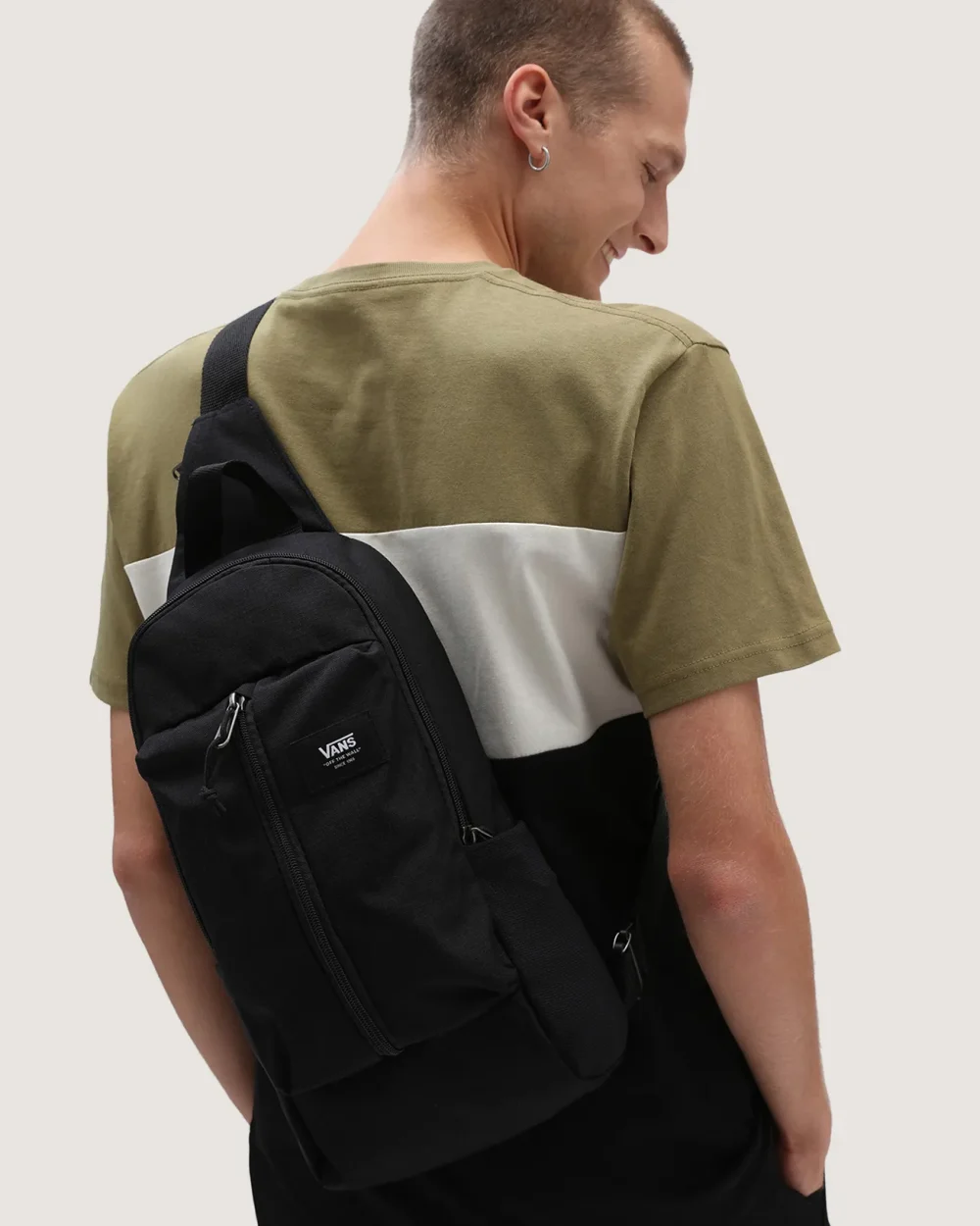 VANS - תיק צד Warp Sling Bag – VA3I6B6ZC – black-ripstop – 4