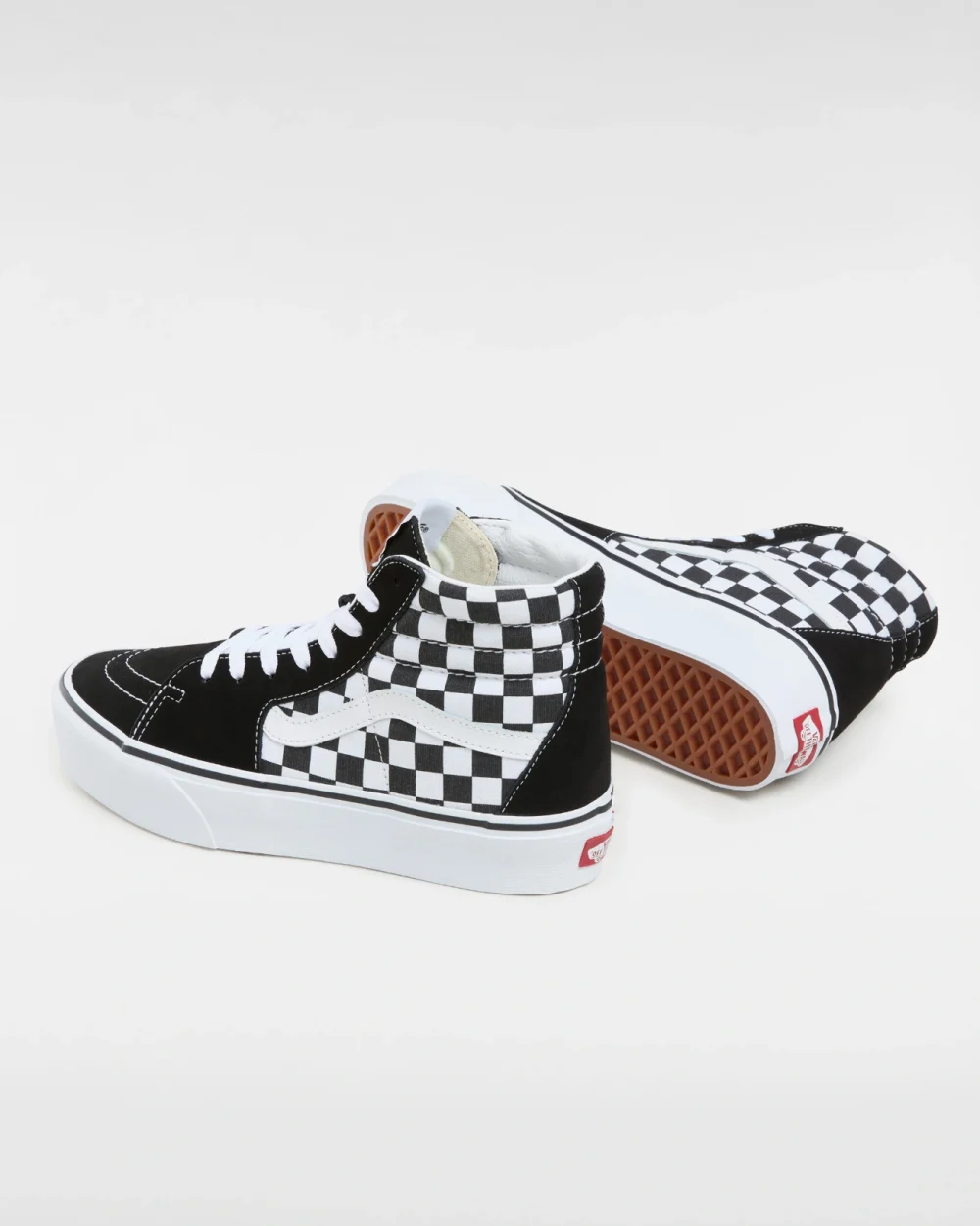 VANS - נעלי פלטפורמה Sk8-Hi Platform 2.0 – VA3TKNQXH – checkerboard-true-white – 2