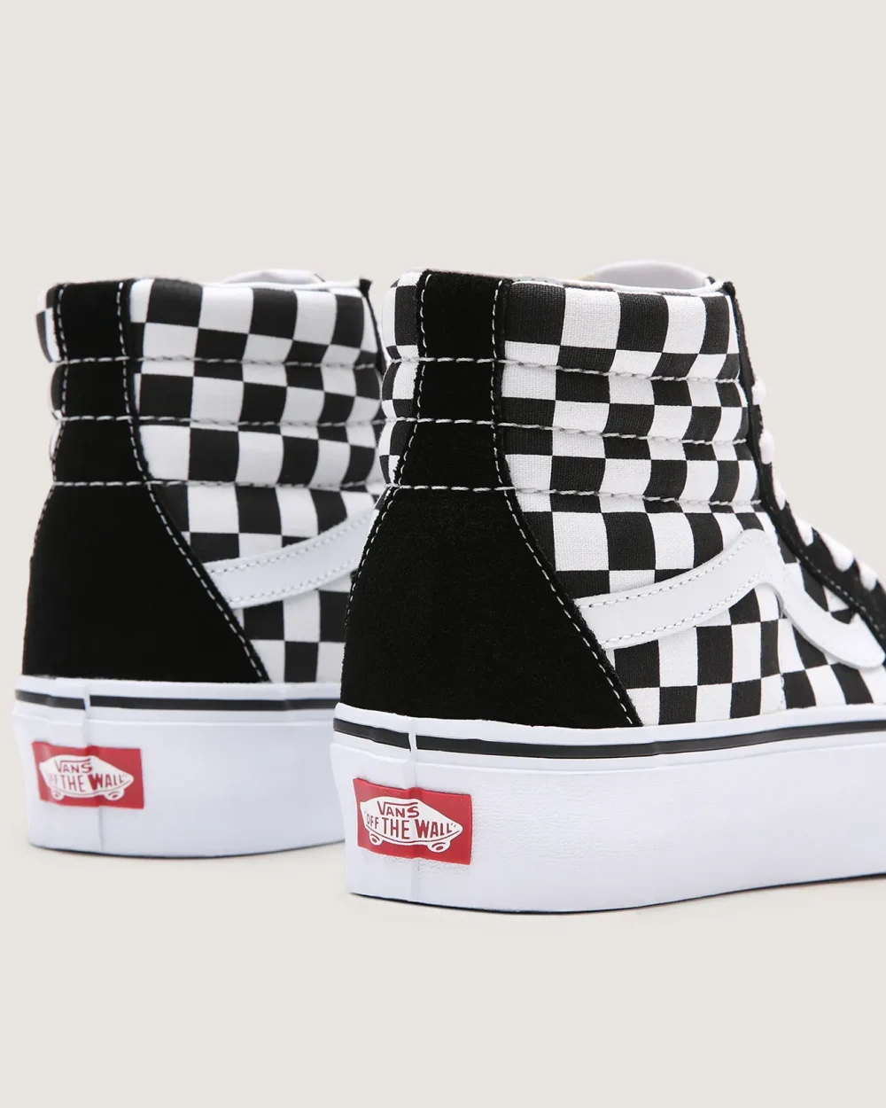 VANS - נעלי פלטפורמה Sk8-Hi Platform 2.0 – VA3TKNQXH – checkerboard-true-white – 6