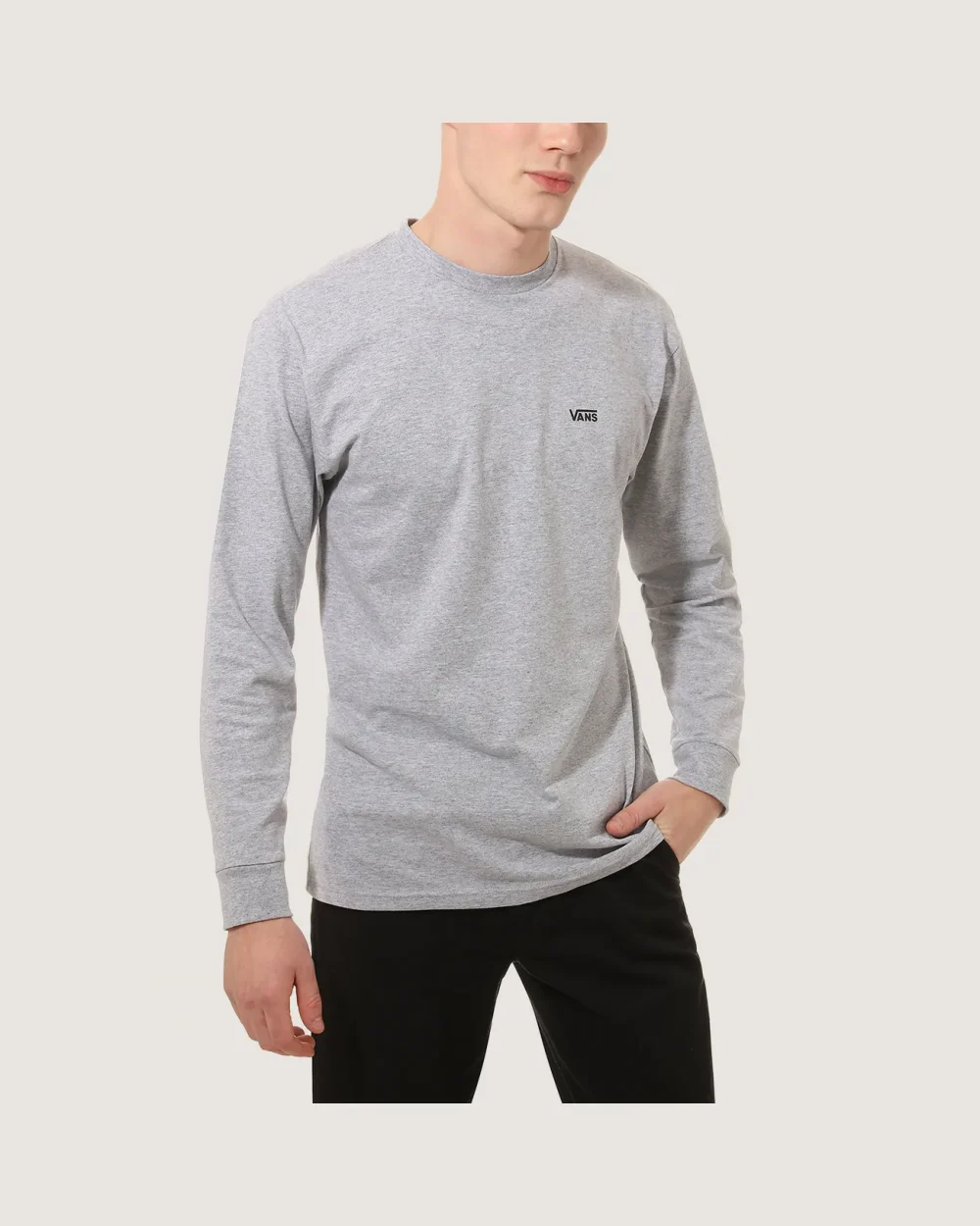 VANS - טי שירט ארוכה Left Chest Hit – VA49LCATJ – athletic-heather-black – 1