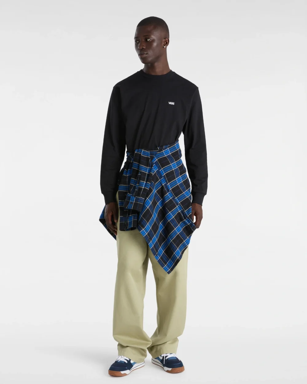 VANS - טי שירט ארוכה Left Chest Hit – VA49LCY28 – black-white – 3