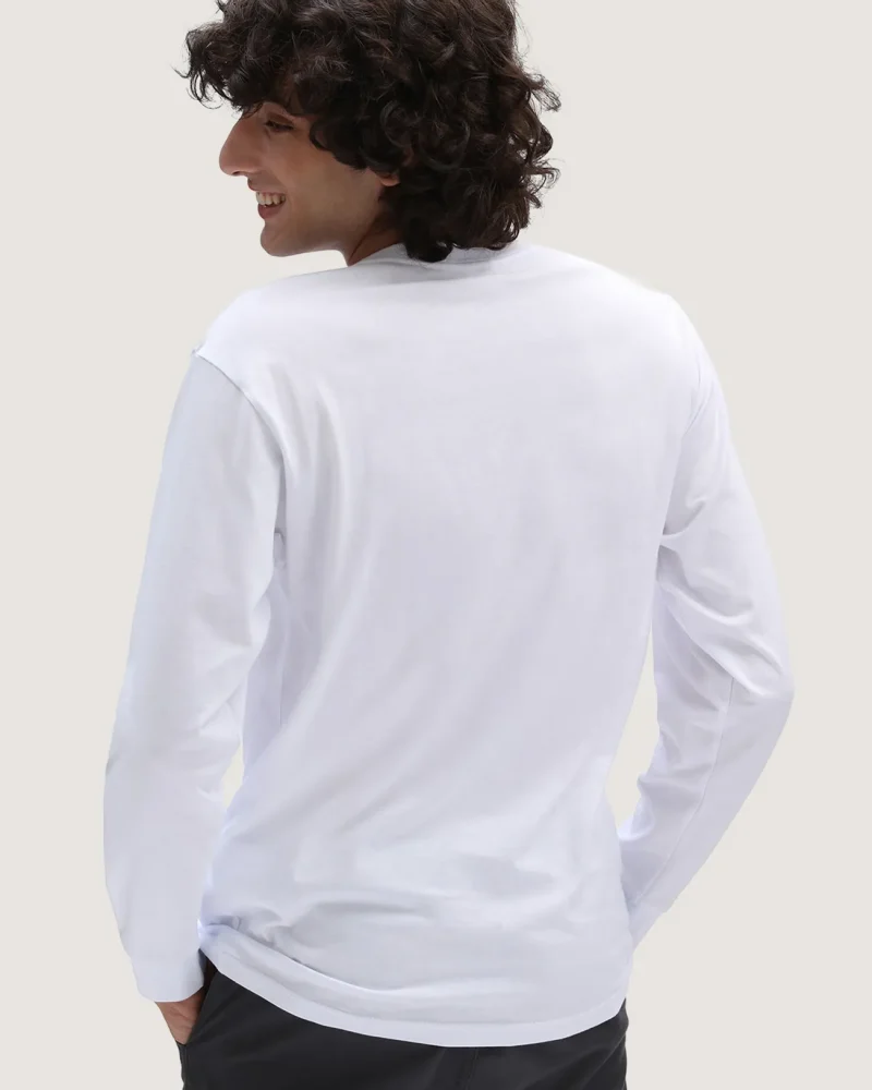 VANS - טי שירט ארוכה Left Chest Hit – VA49LCYB2 – white-black – 2