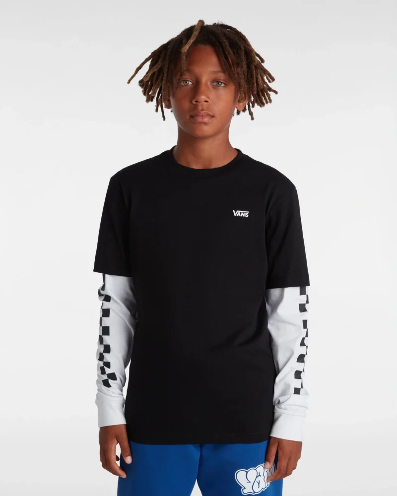 VANS - טי שירט ארוכה נוער Long Twofer – VA49OYBLK – black – 2