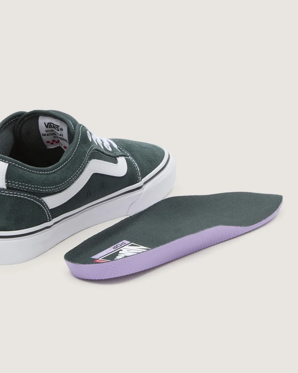 VANS - נעלי סקייט Chukka Low Sidestripe – VA5KQZJPT – green-gables-true-white – 8